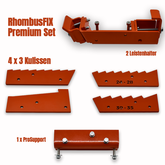 RhombusFIX Premium Set von Holz Hesener zum schneiden von Rhombusleisten und Traufen-/Keilbohlen auf dem Bandsaegewerk - Erweiterung für Saegewerke, Maschinenerweiterung
