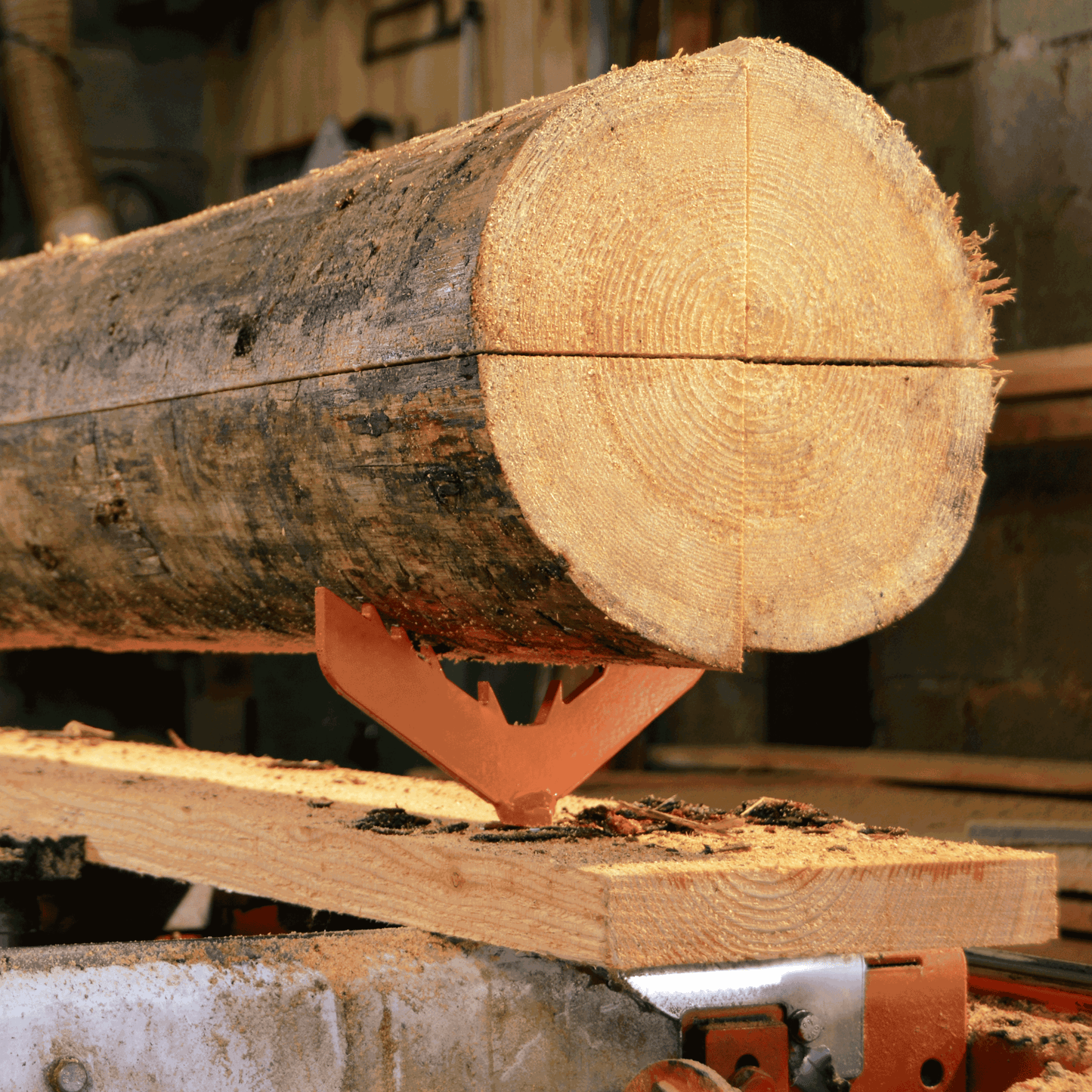 Schwachholzleiste für Wood-Mizer und Frontier Sägewerke - Jetzt mit Vibrationsreduktion